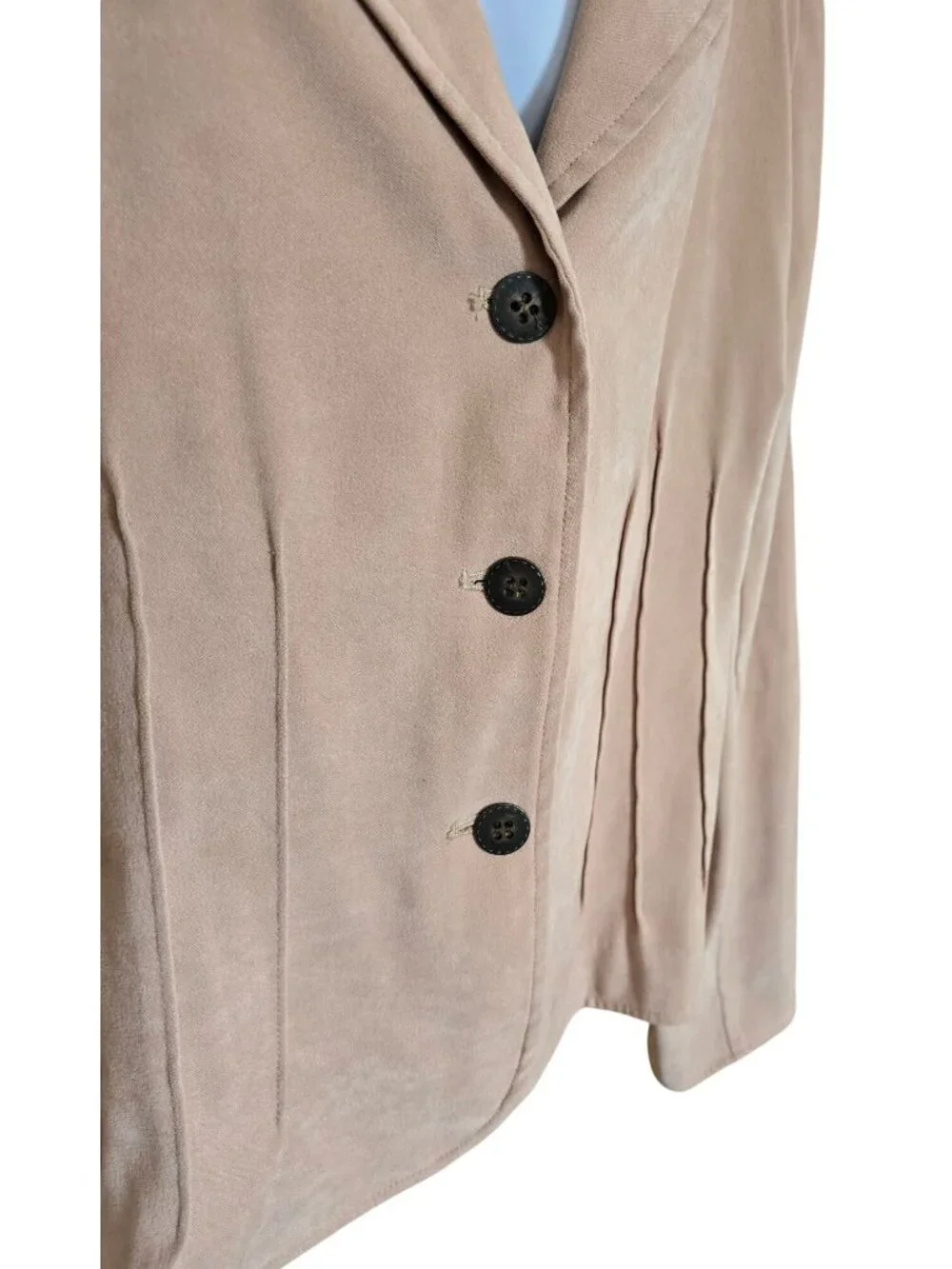 Beige Button-Front Blazer boho quiet elegance Academia cottagecore grannycore